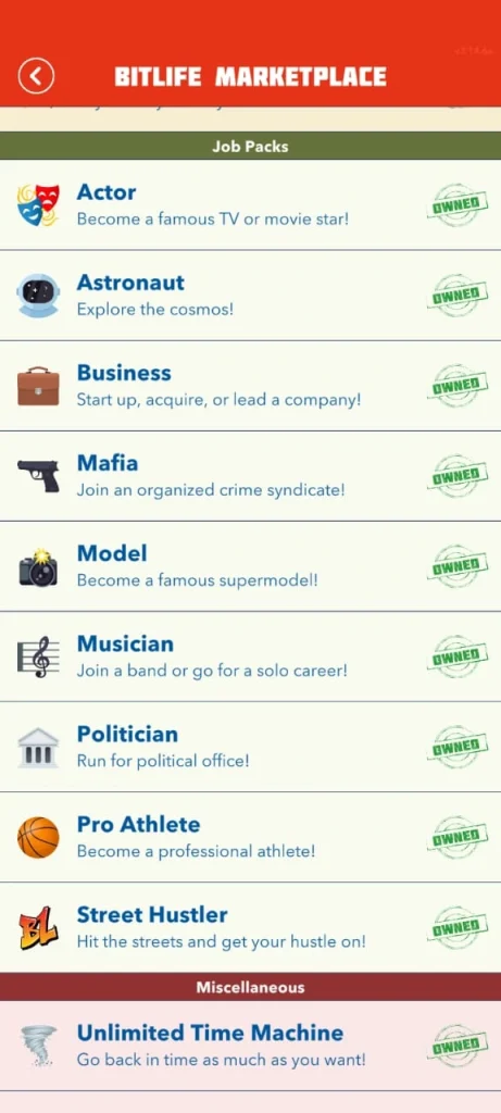Unlocked Job Pack | Bitlife